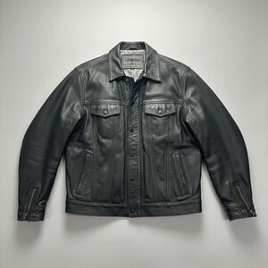 UNIK Ultra Men's Black Leather Jacket 5XL – Heavyweight Motorcycle Biker Coat –